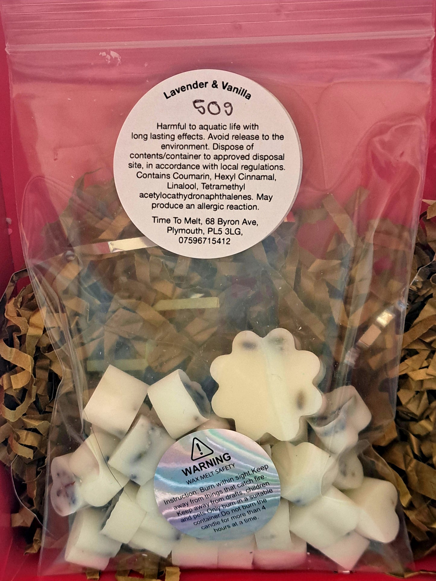 Botanical Lavender and Vanilla X30 small hearts, including X1 flower