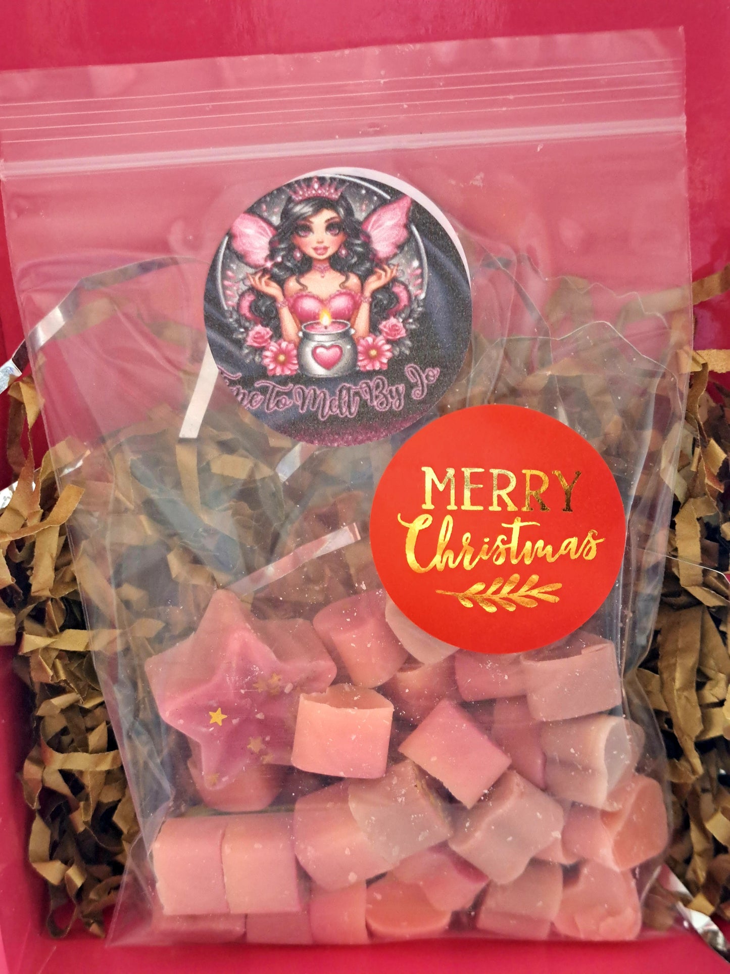 White Ginger and Cinnamon Bark X30 small hearts, including X1 Christmas bonus star π