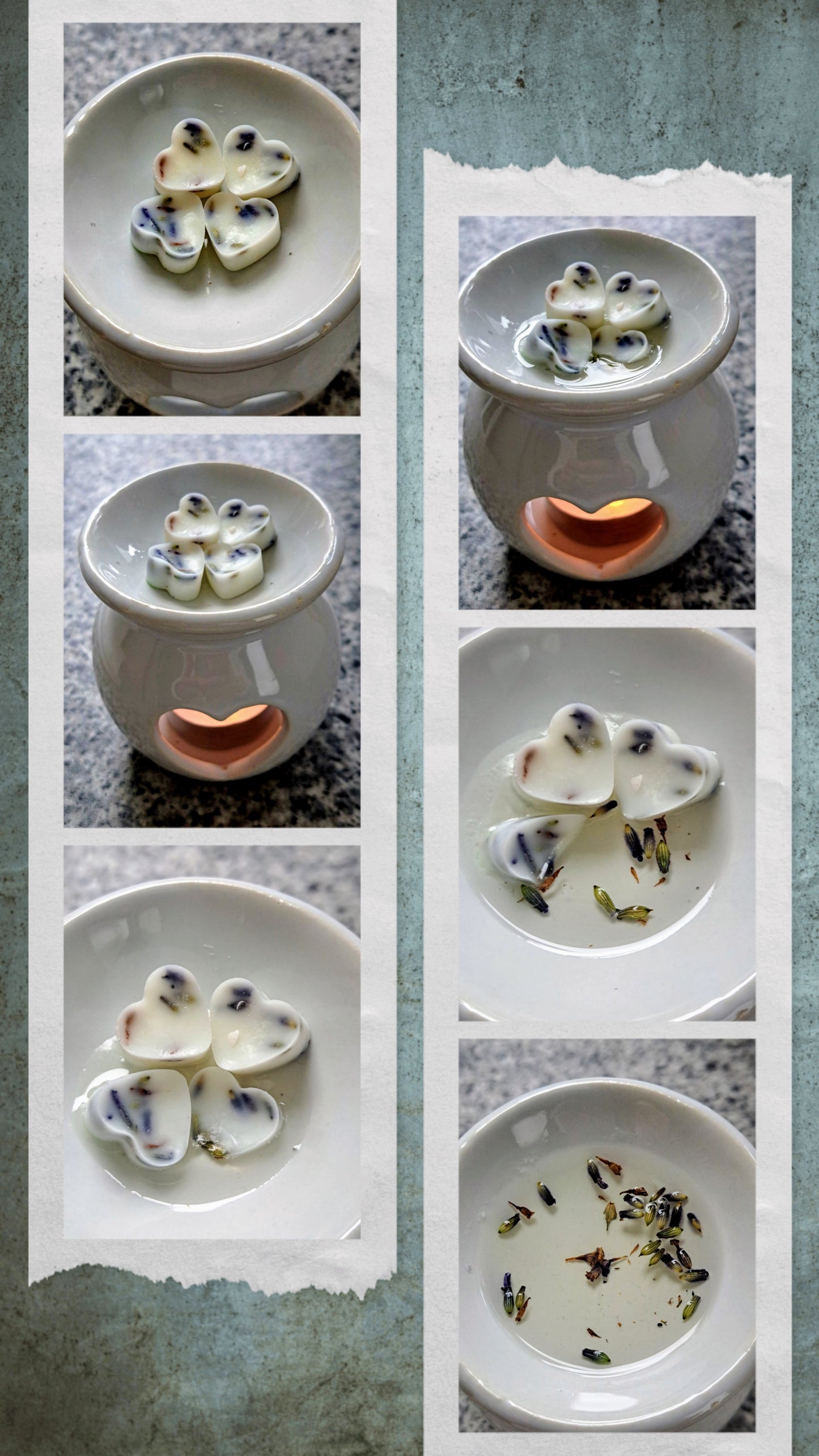Botanical Lavender and Vanilla X30 small hearts, including X1 flower