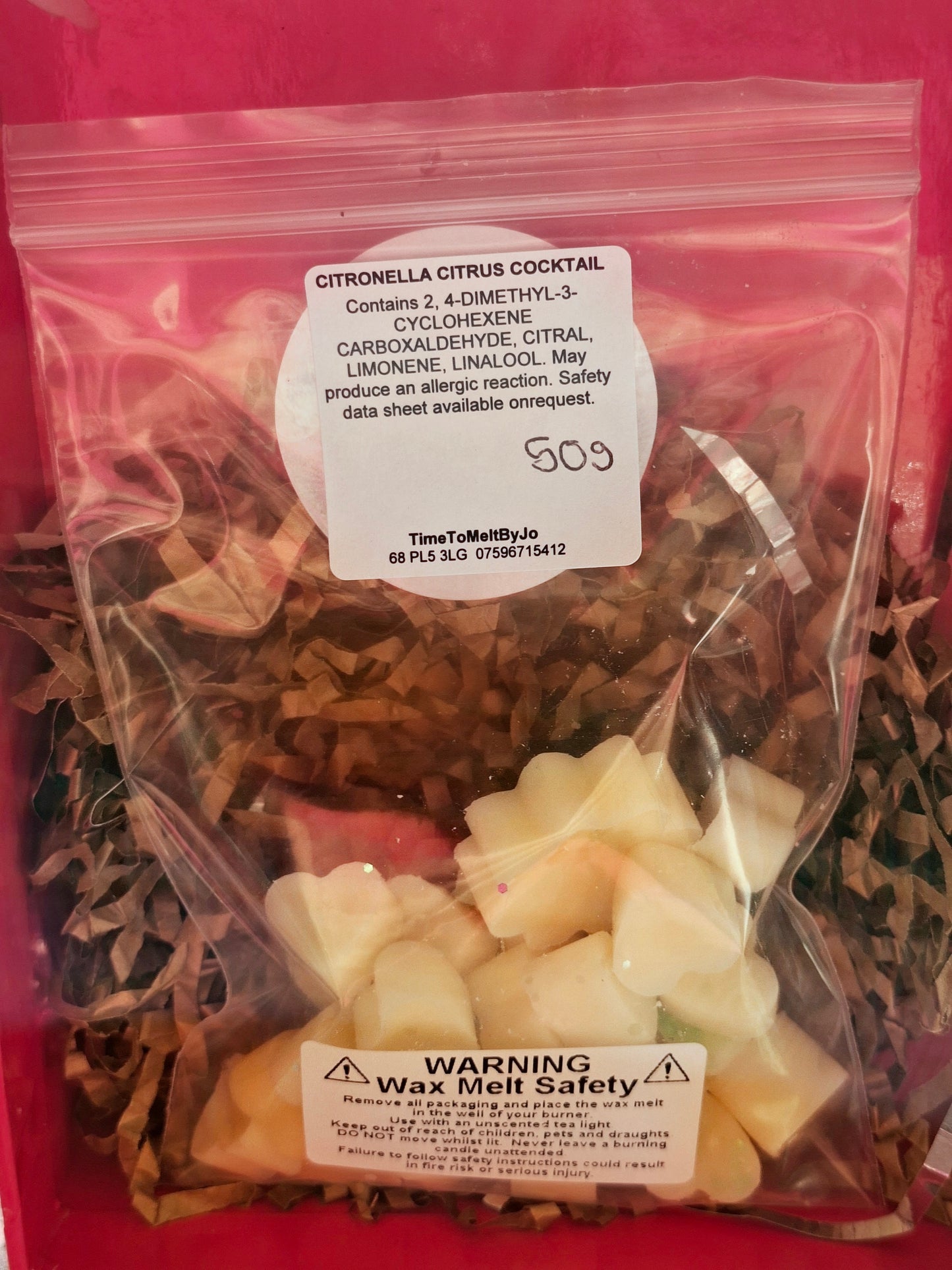 Citronellol Citrus Cocktail X30 small hearts, including X1 medium flower