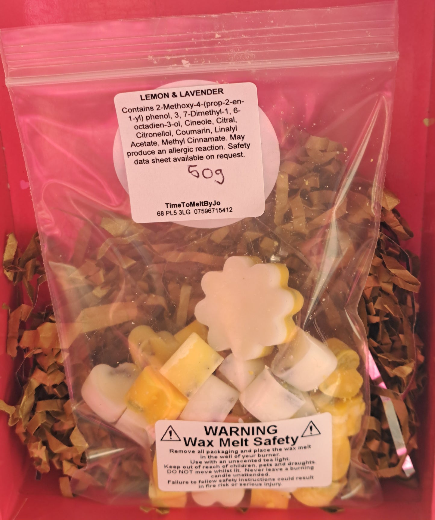 Botanical Lemon and Lavender X30 small hearts, including X1 medium flower 🌼