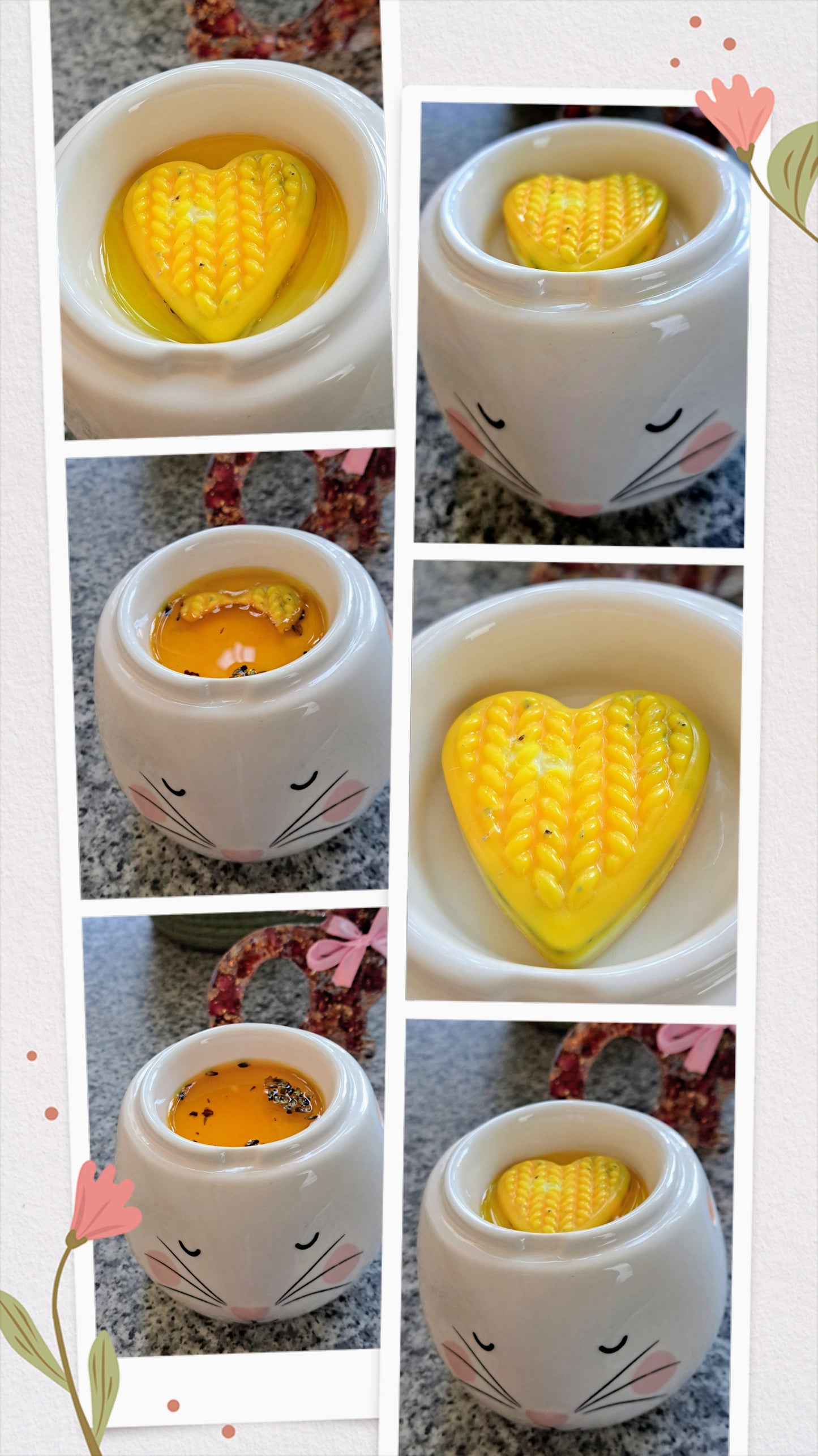 Botanical Lemon and Lavender X30 small hearts, including X1 medium flower 🌼