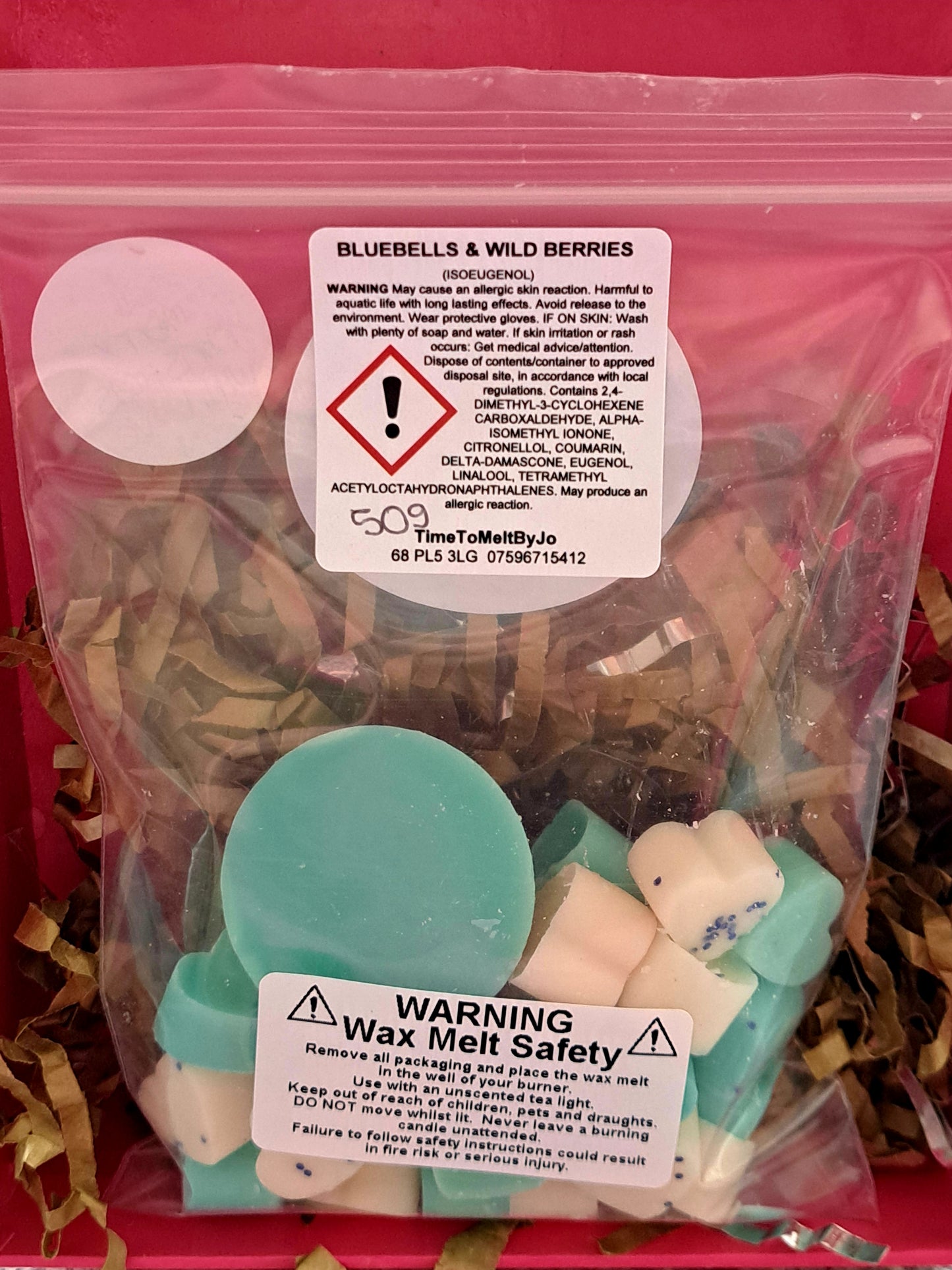 Bluebells and Wild Berries (Mrs Hinch Inspired) X30 small hearts, including X1 medium waffle.