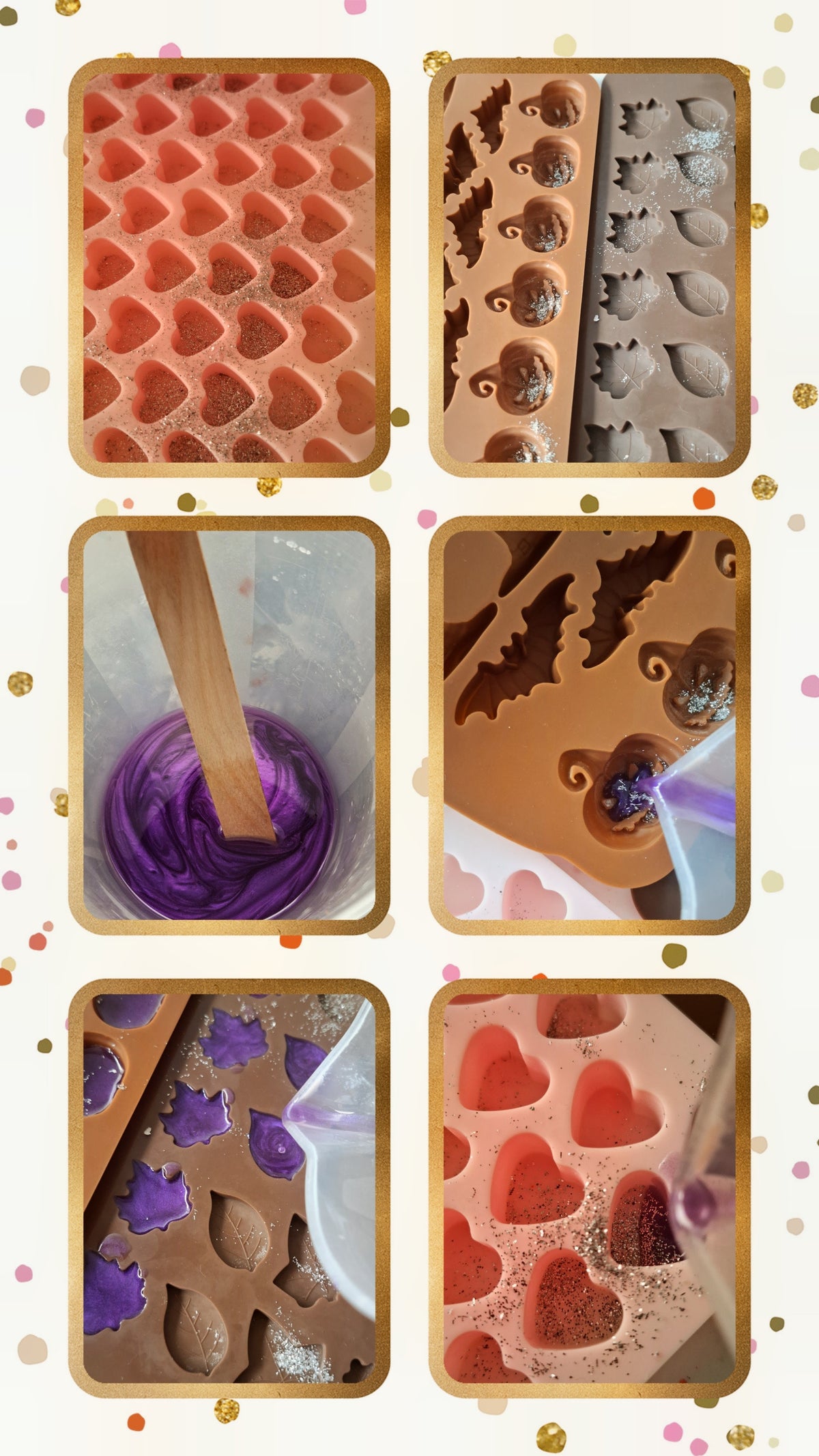 Berry Crumble X30 small hearts, including X5 delicate autumn leaves 🍂 and a bonus pumpkin 🎃