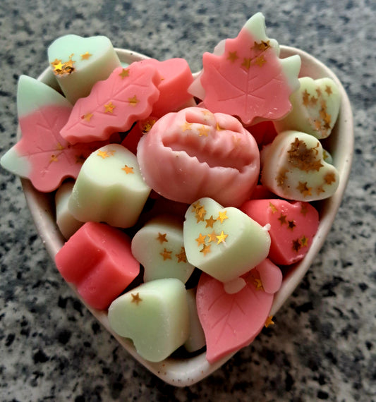 Spiced Pear and Musk X30 small hearts, including X5 delicate autumn leaves and a bonus pumpkin 🍂 🎃
