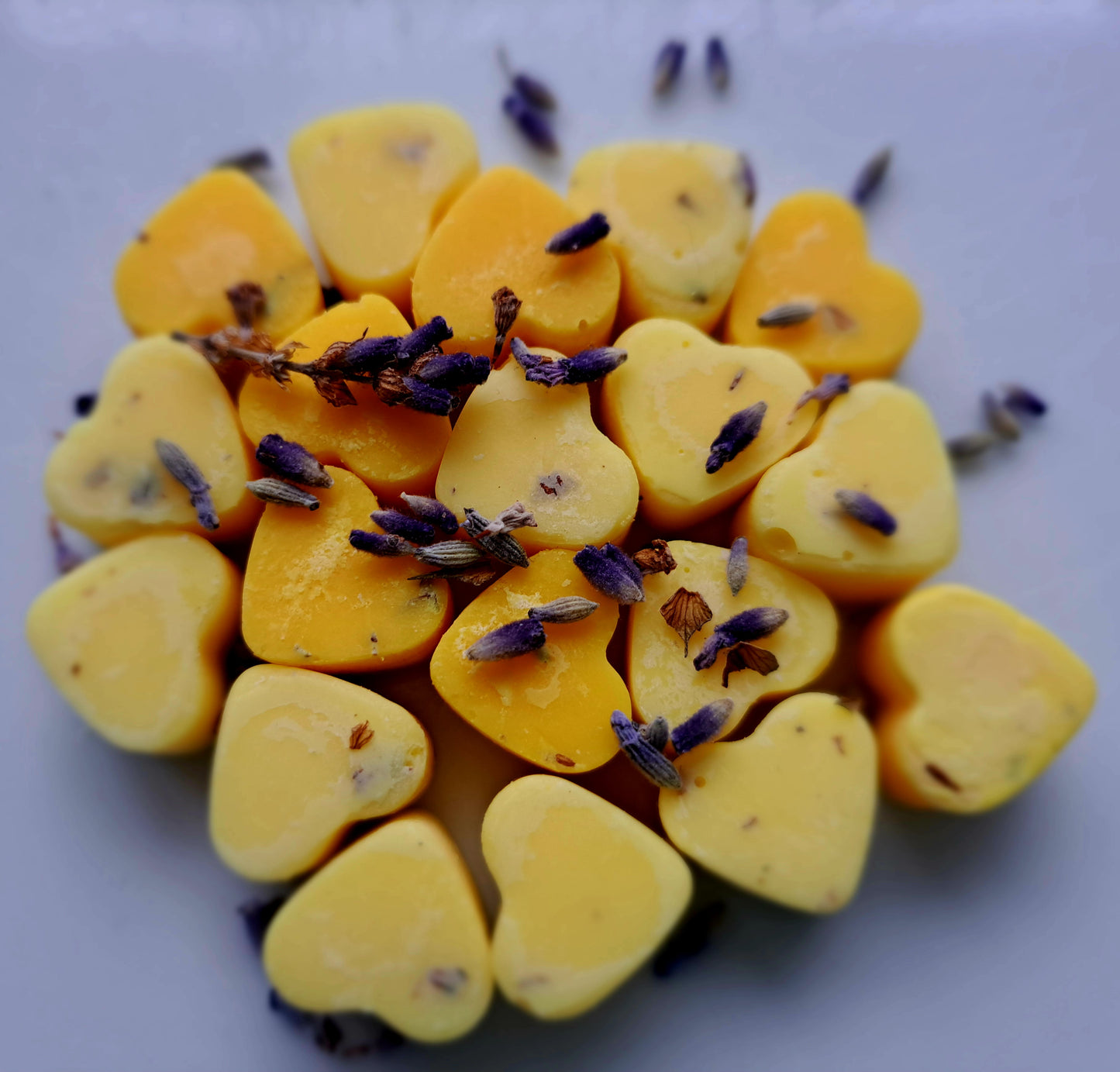 Botanical Lemon and Lavender X30 small hearts, including X1 medium flower 🌼